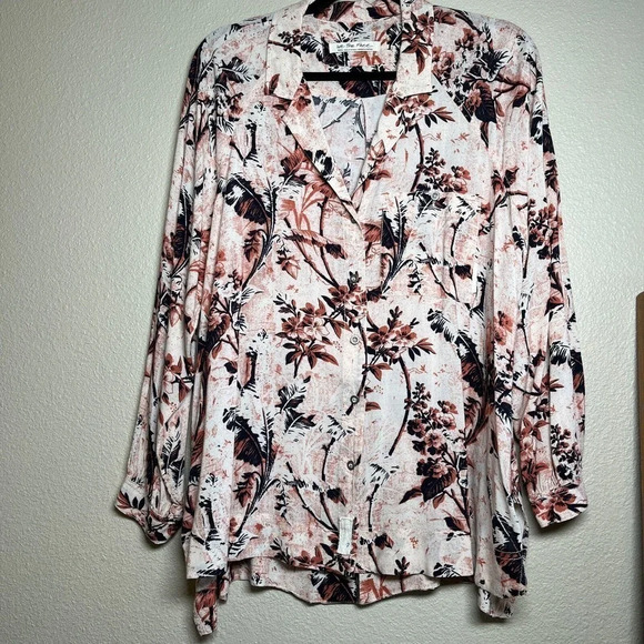 Free People It's A Vibe Button Down Shirt Floral Small - Picture 2 of 12